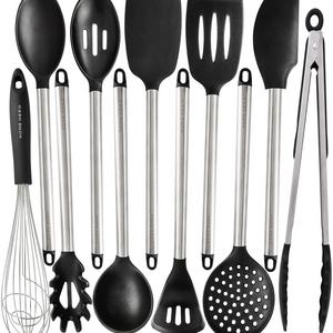Silicone Cooking Utensils Kitchen Utensil set - 11 Stainless Steel Silicone Kitchen Utensils Set - Silicone Utensil Set Spatula Set - Silicone Utensils Cooking Utensil Set - Kitchen Tools and Gadgets