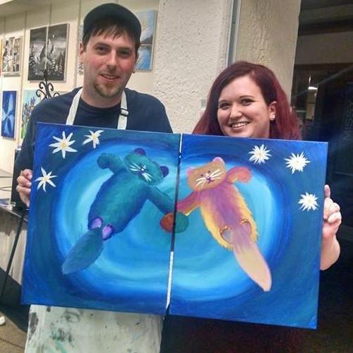 We love making art together and have attended lots of painting nights at Creatively Uncorked as well as hosted paint parties at our home.