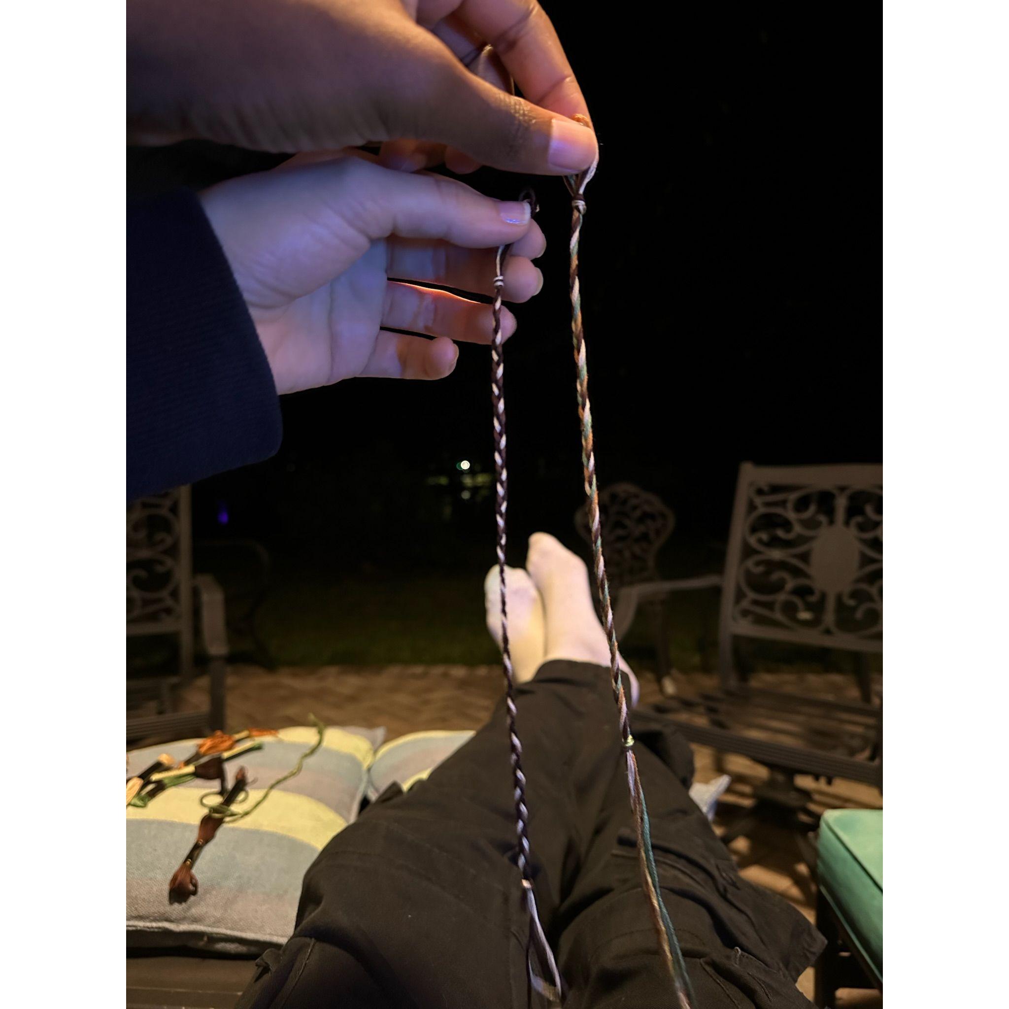 Anklets that match our eye colors