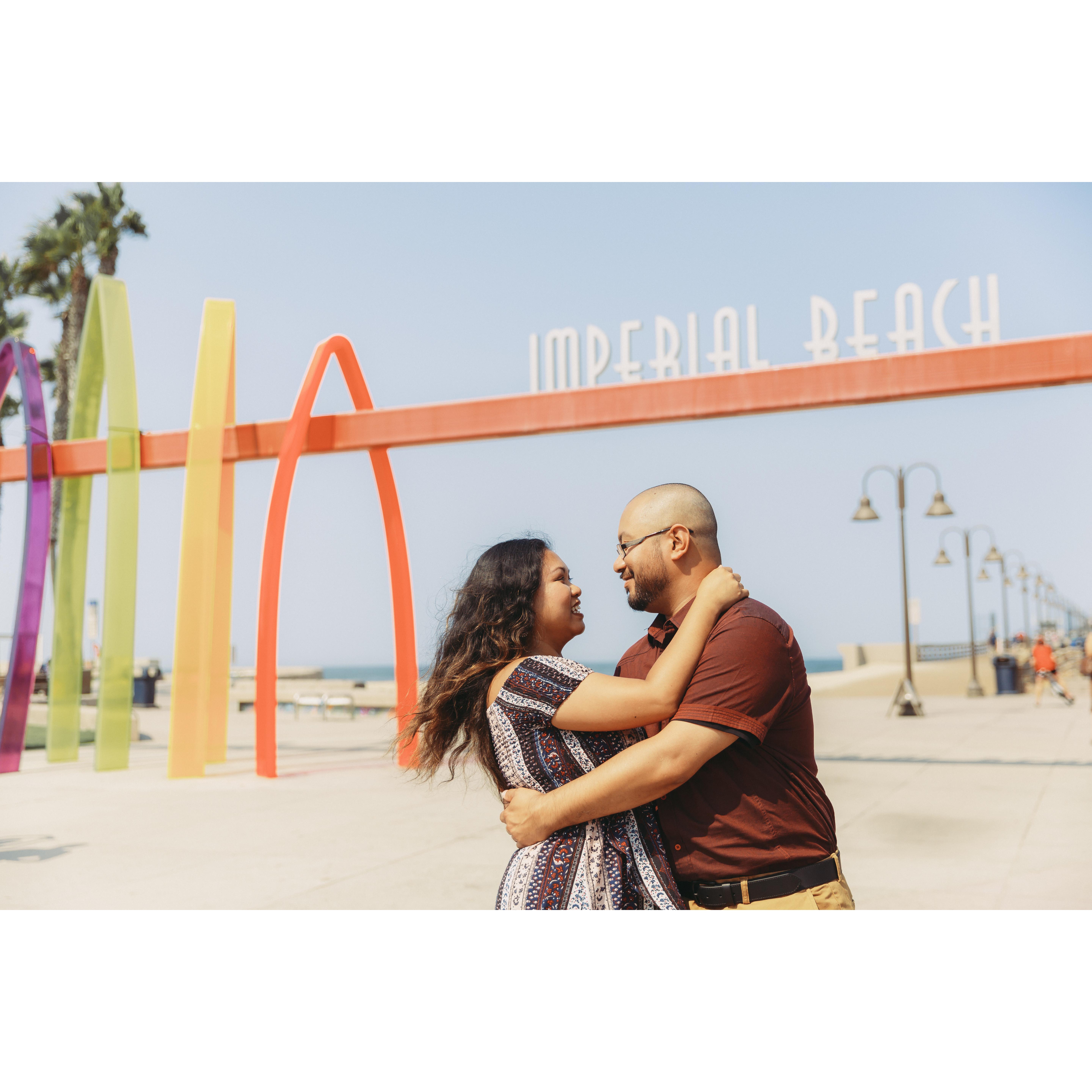 Engagement Photo Shoot at Imperial Beach, Mike's Childhood Home