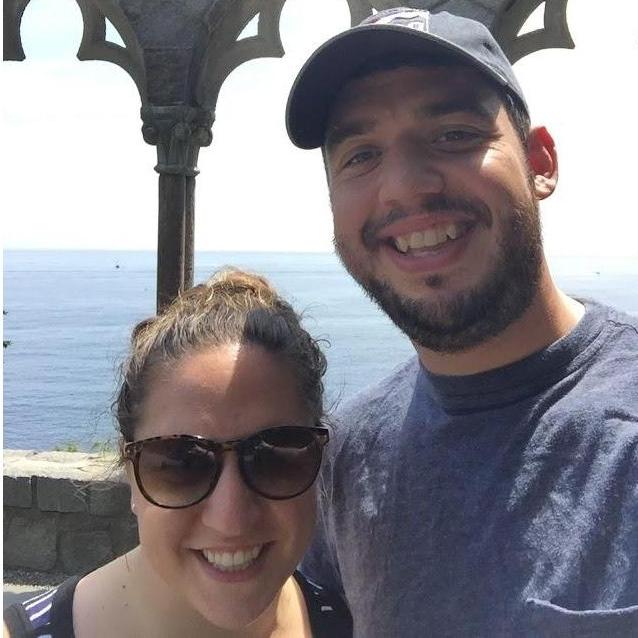 Our first photo together at Hammond Castle!
