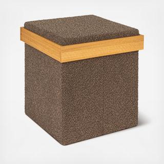 Versatile Boucle Storage Ottoman