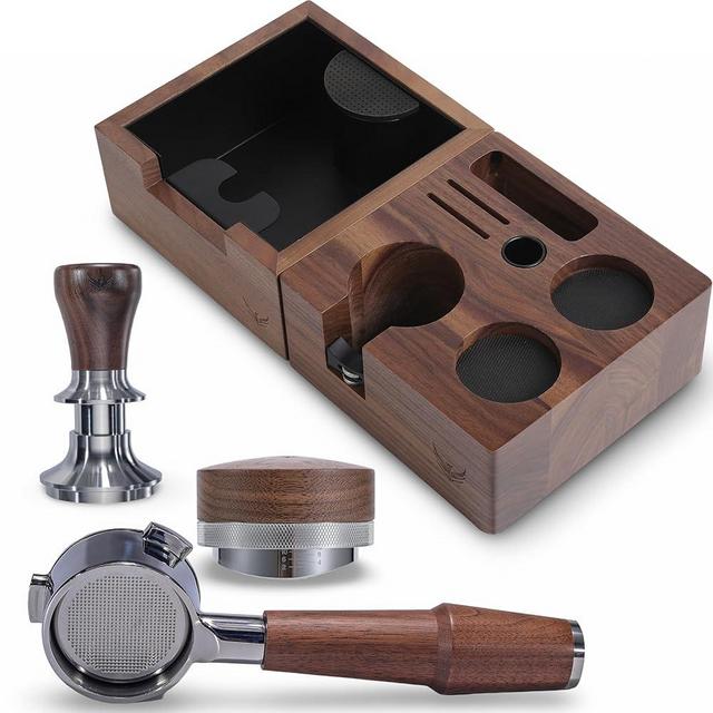 KNODOS 54mm Breville Accessories Kit Espresso Tamper,Bottomless Portafilter, Distributor, Knock Box &Tamp Station | Coffee Accessories for Breville Express, Pro, Touch,Bambino