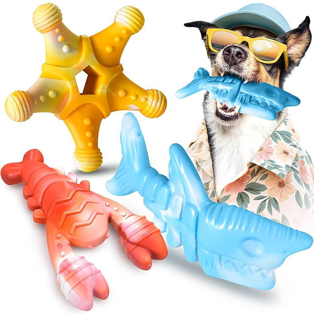 KXK Dog Toys 3 Pack, Indestructible Toys for Aggressive Chewers, Tough Dog Chew Toys for Large Medium Breed, Dog Bones Chew Toys for Super Chewer