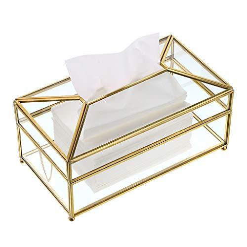 Sumnacon Rectangular Clear Glass Paper Tissue Box, Decorative Glass Napkin Storage Box, Facial Tissue Holder for Dresser, Bathroom, Bedroom, Home Decor, Office, Bar, Restaurant, Large
