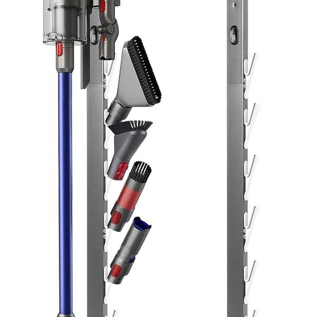 Kukikan Vacuum Stand Holder for Gen5 V8 V15 V12 V11 V10 V7 V6, Metal Floor Docking Station with Built-in Cord Management
