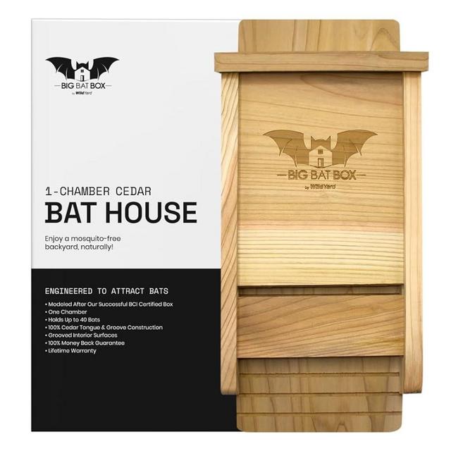 BIGBATBOX - Complete Bat House for Outdoors - Clean Backyard from Mosquitoes - No Interior Paint - One-Chamber Design - Easy to Hang - Bat Houses for Outdoors
