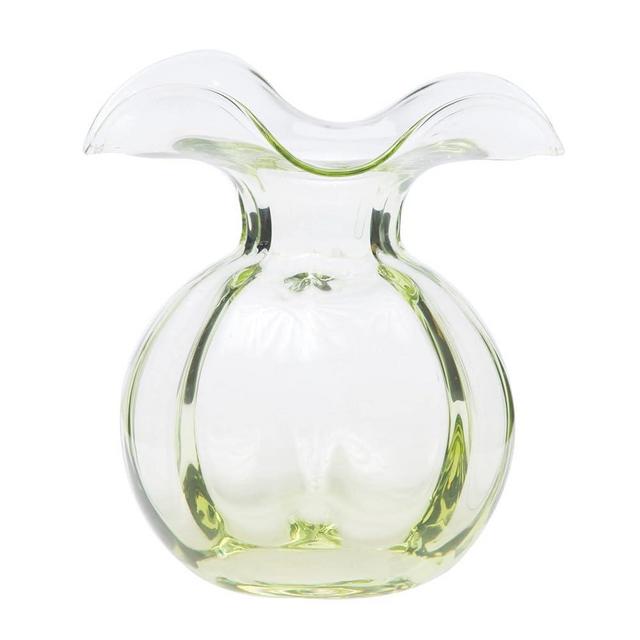Vietri Hibiscus Collection Italian Mouthblown Glass Vases (Medium, Green)