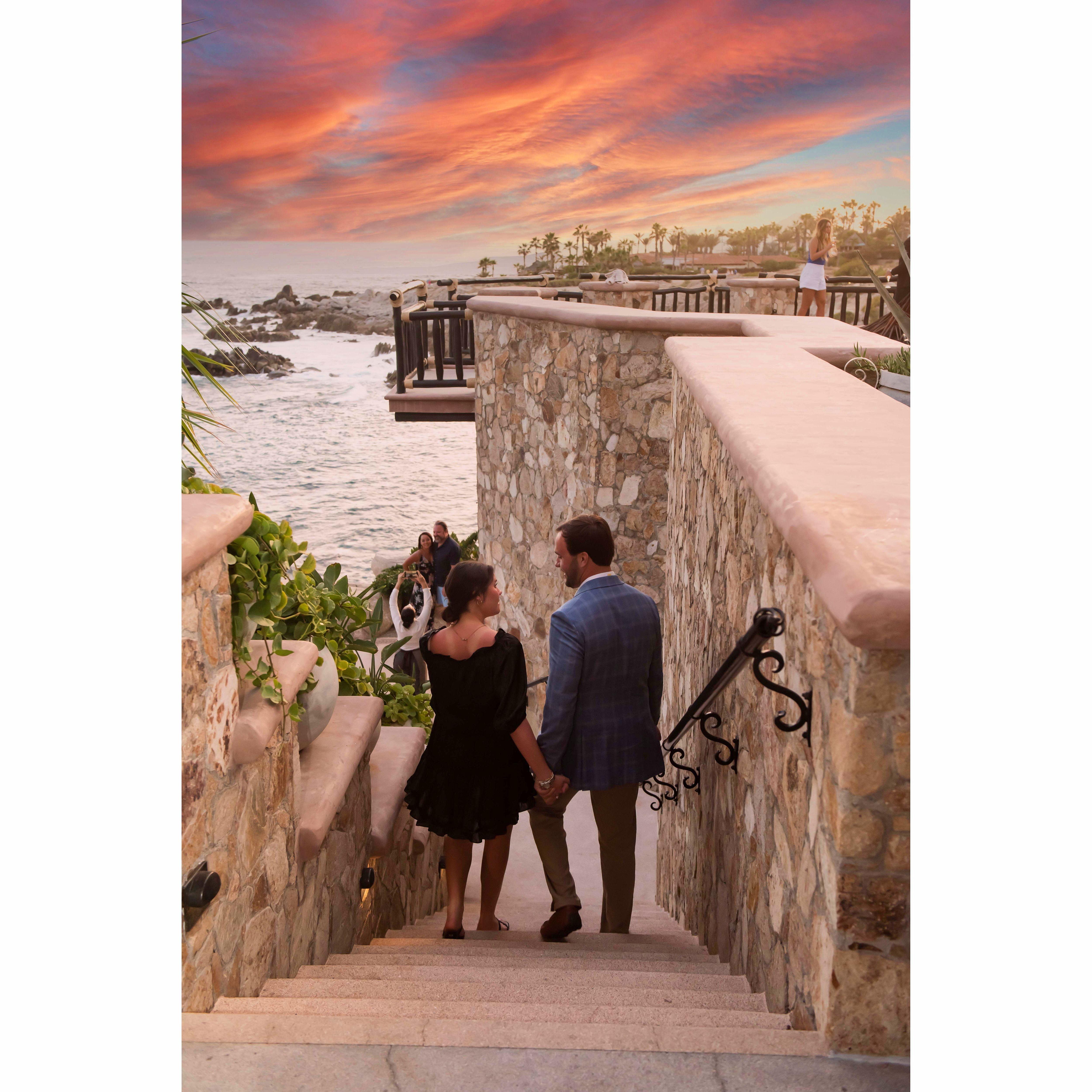 Beautiful sunset after we got engaged!