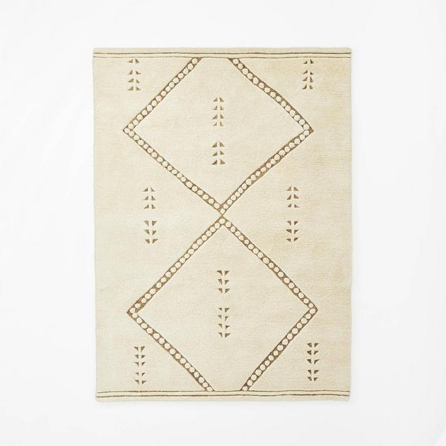 5'x7' Cedar Hills Plush Geo Print Rug Cream - Threshold™ designed with Studio McGee