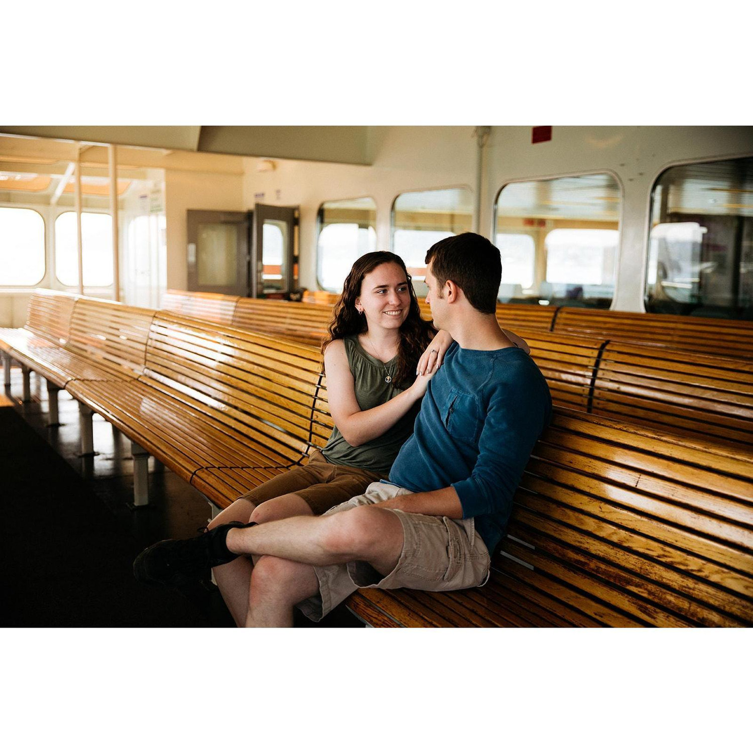 Engagement photoshoot with Zoe Burchard on the Clinton to Mukilteo Ferry