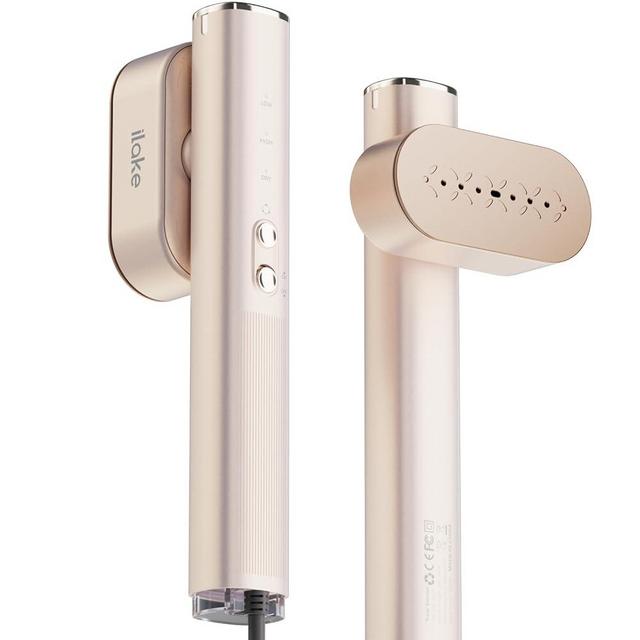 Ilake Travel Steamer for Clothes, 100-240V Dual Voltage Portable Garment Steamer, 1000W Travel Size Handheld Steamer & Iron 2 in 1 for Global & Europe Travel, Business, Home, Rose Gold