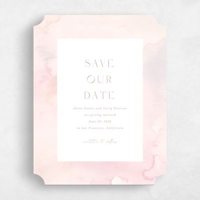 Pink Ticket Wedding Save the Date - Beaux-Arts Portrait