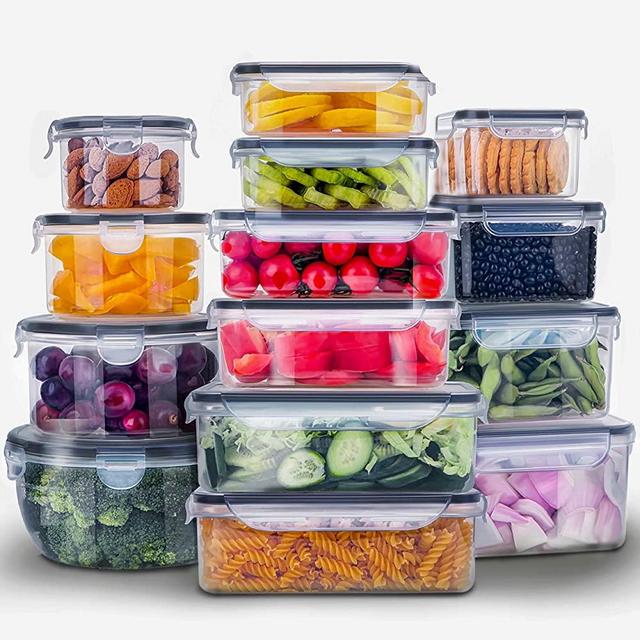 28 Pieces Food Storage Containers w/Lids EXTRA LARGE, Freezer Containers for Food BPA-Free Meat Fruit Vegetables Plastic Containers for Food Storage Airtight Leak-Proof Food Containers Kitchen Pantry