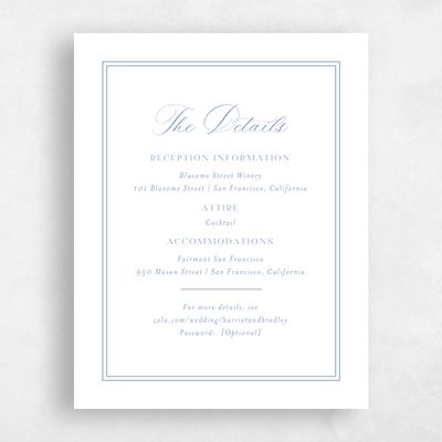 Blue Floral Wedding Enclosure - Lockwood