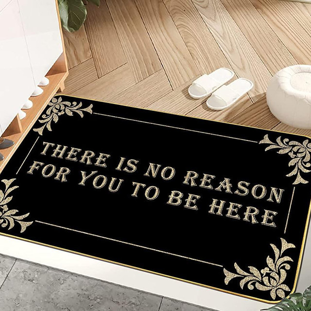 Funny Welcome Mats for Entrance Indoor Personalized Door Mats & Outdoor Anti-Slip Novelty Gift Mats 17 X 29 in (There is No Reason for You to Be Here)