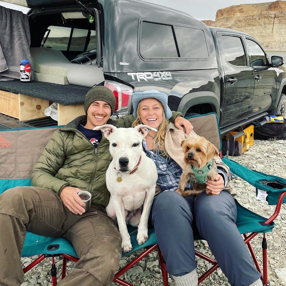 First camping trip together Memorial Day 2023 sleeping in the back of the Tacoma
