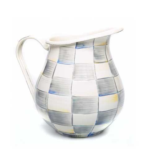 Sterling Check Enamel Pitcher by MacKenzie-Childs