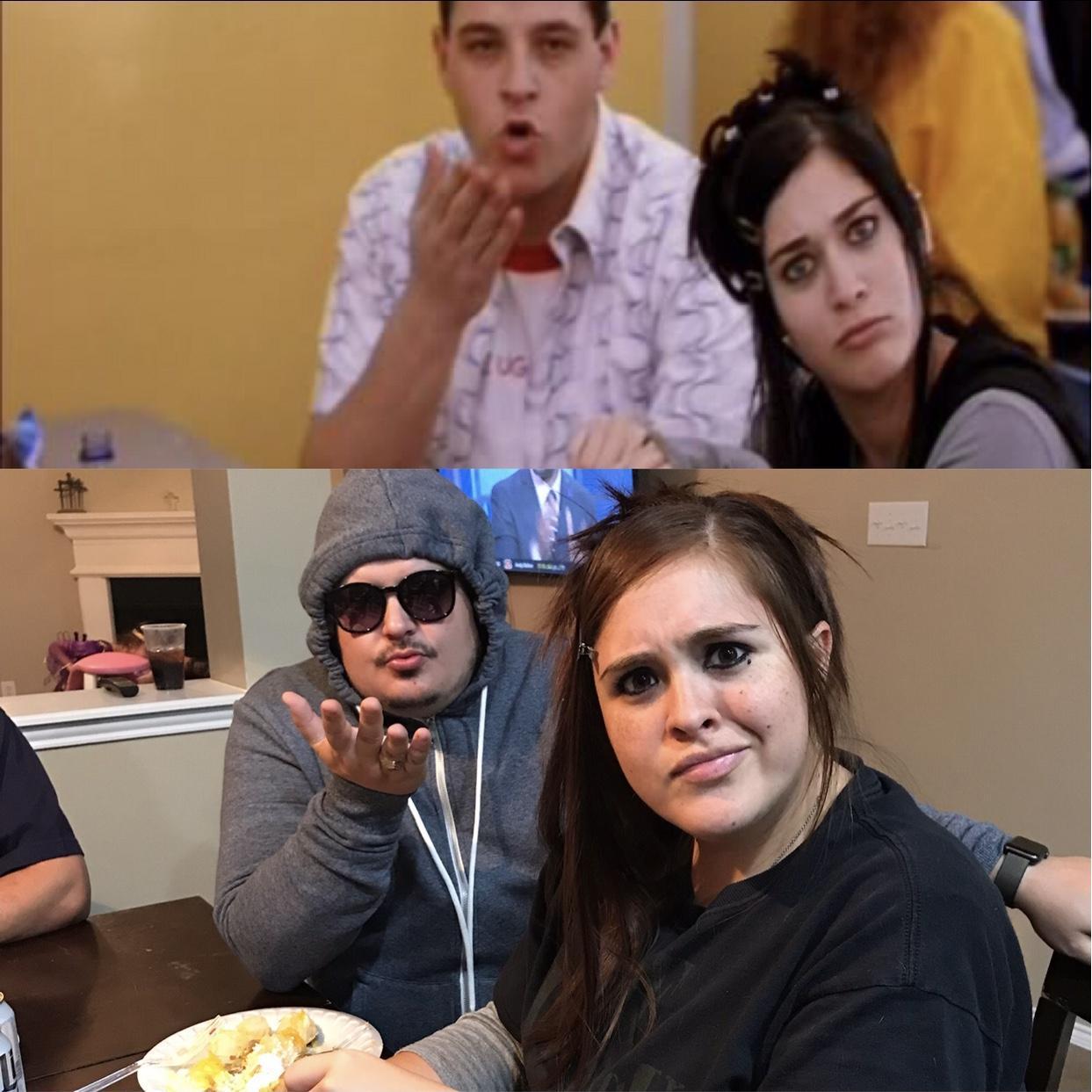 "The coolest people you will ever meet." Brandon is patient with Natasha's Halloween ideas.