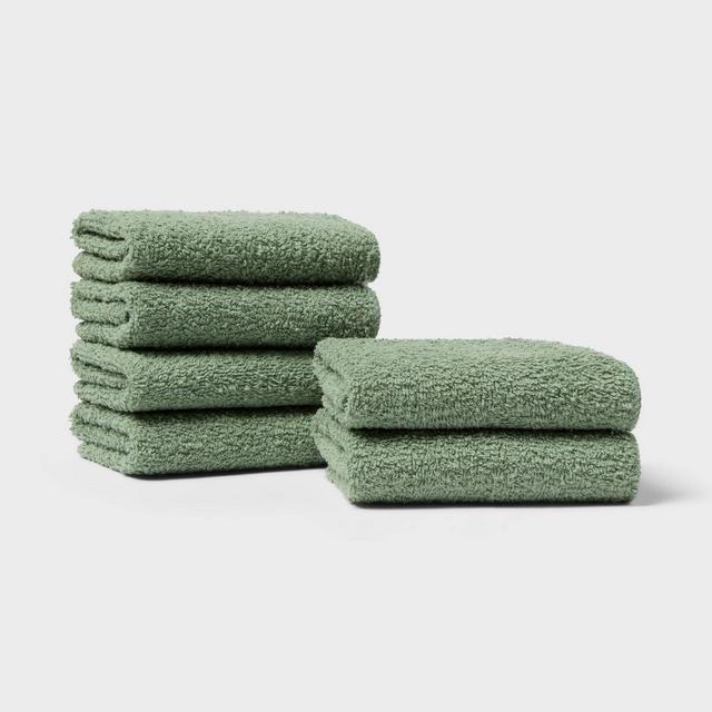 6pk Washcloth Set Light Green - Room Essentials™