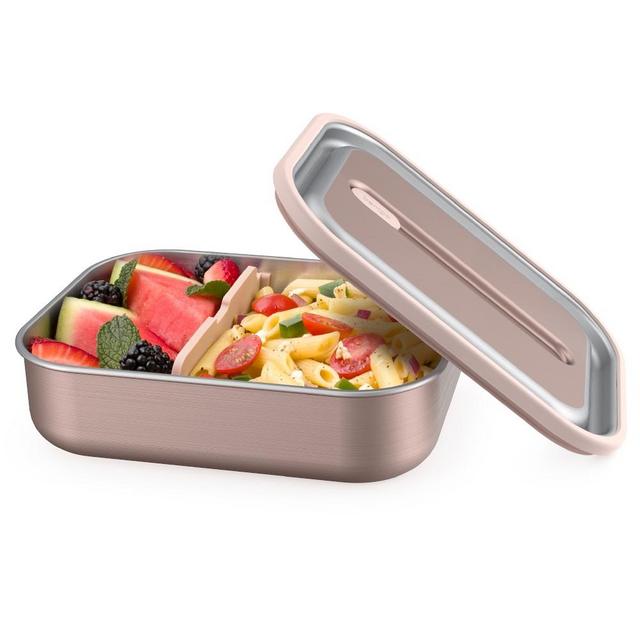 Bentgo Stainless-Steel Leak-Proof Lunch Box, Rose Gold