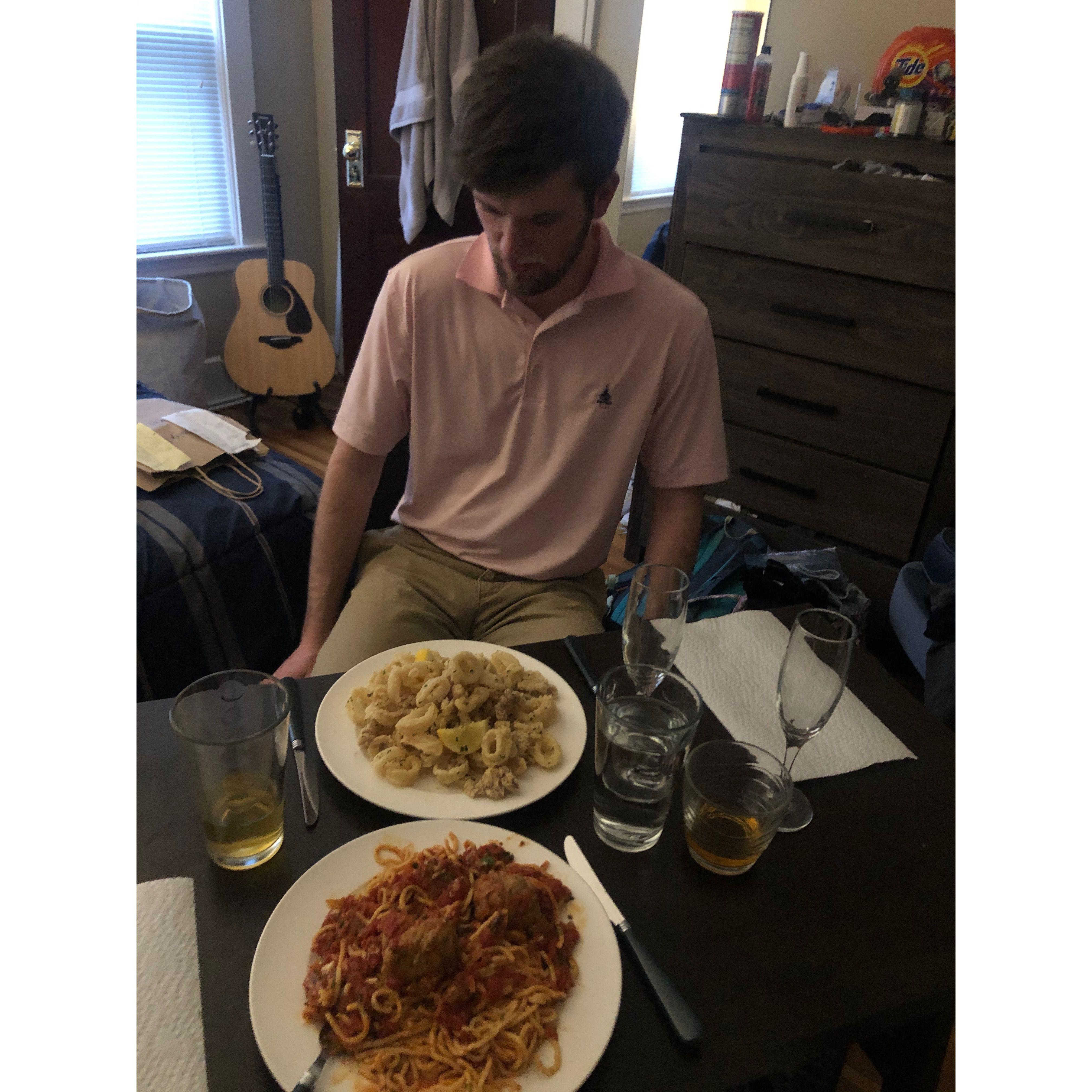 Keeping the romance alive during Covid by ordering in for a date night