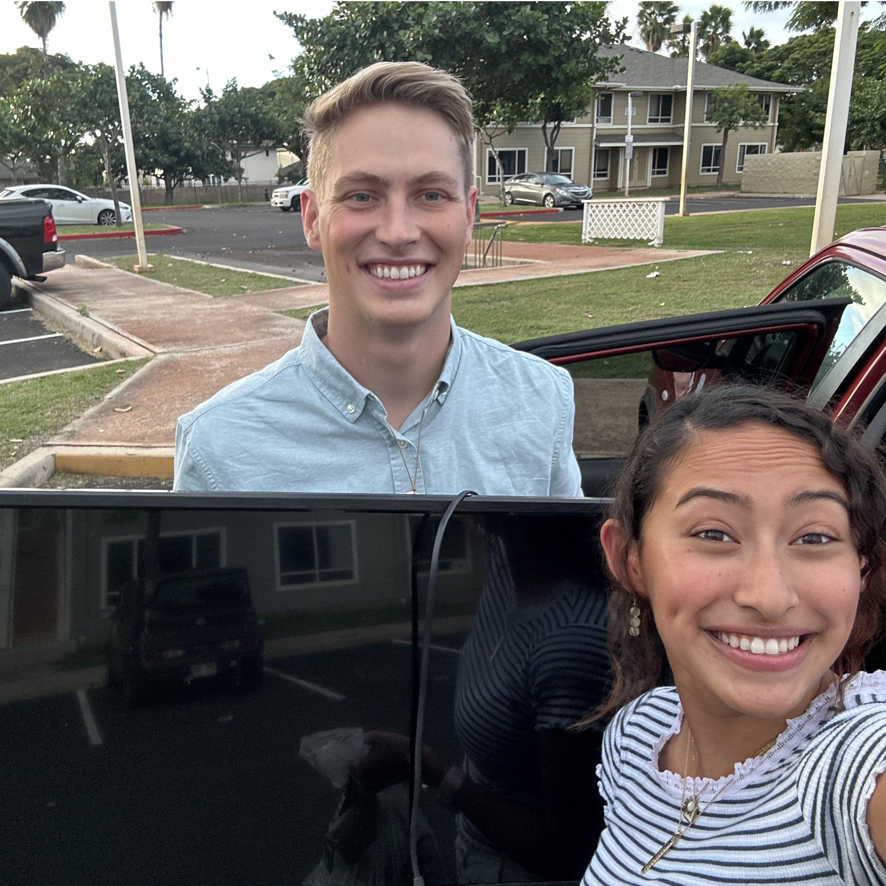 We bought a TV together lol.