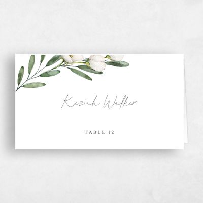White Boho Wedding Place Card - Sundsvall