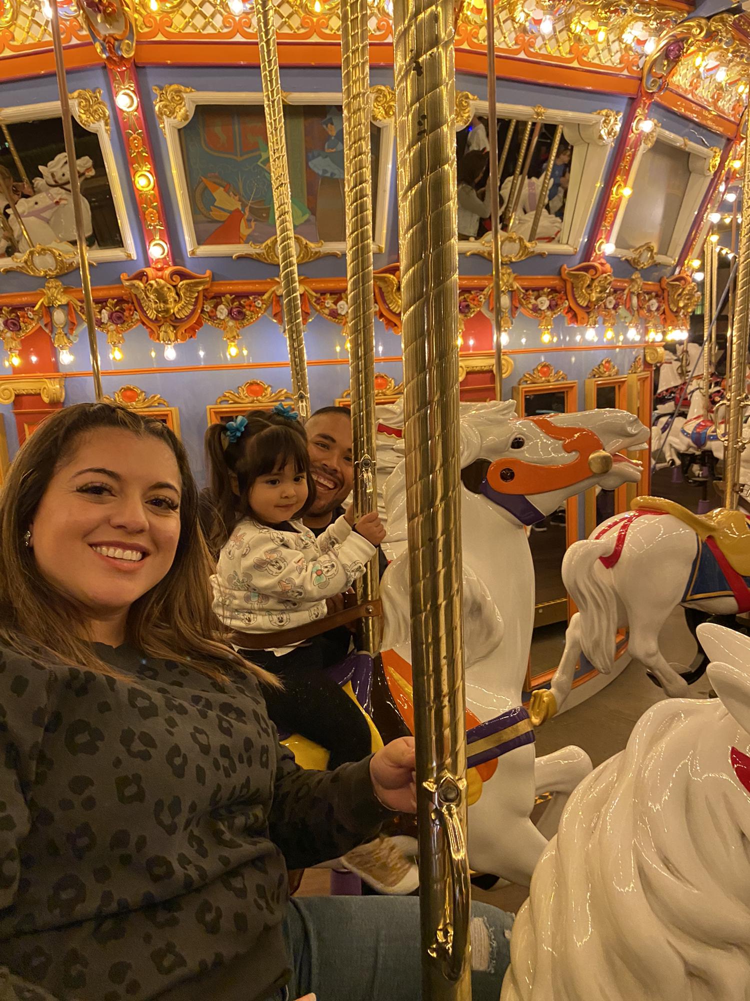 Enjoying The Carousel in Disneyland