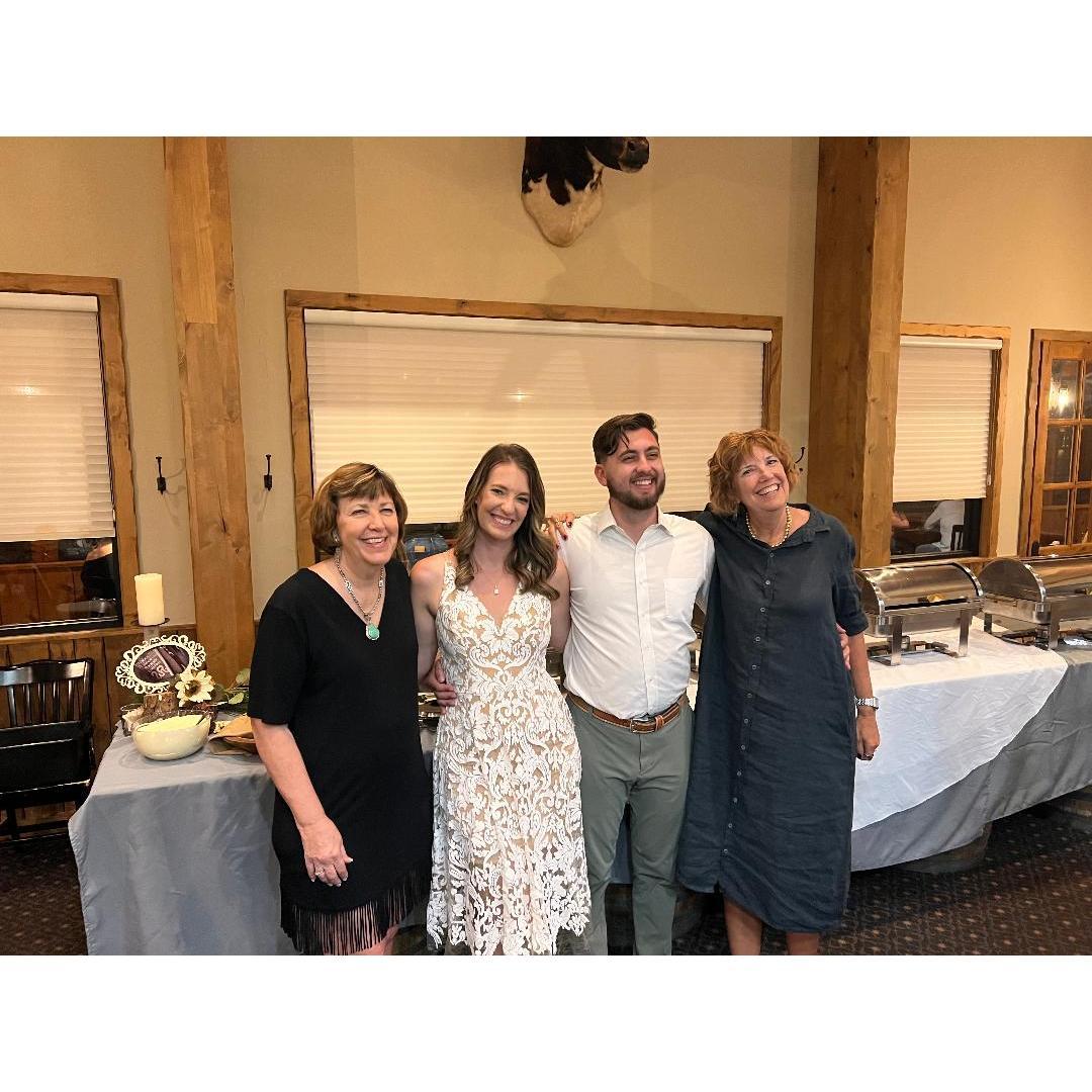 Posing with Jody's fantastic aunts, who hosted our Dude Ranch Engagement Dinner for our families and a few wedding party members.