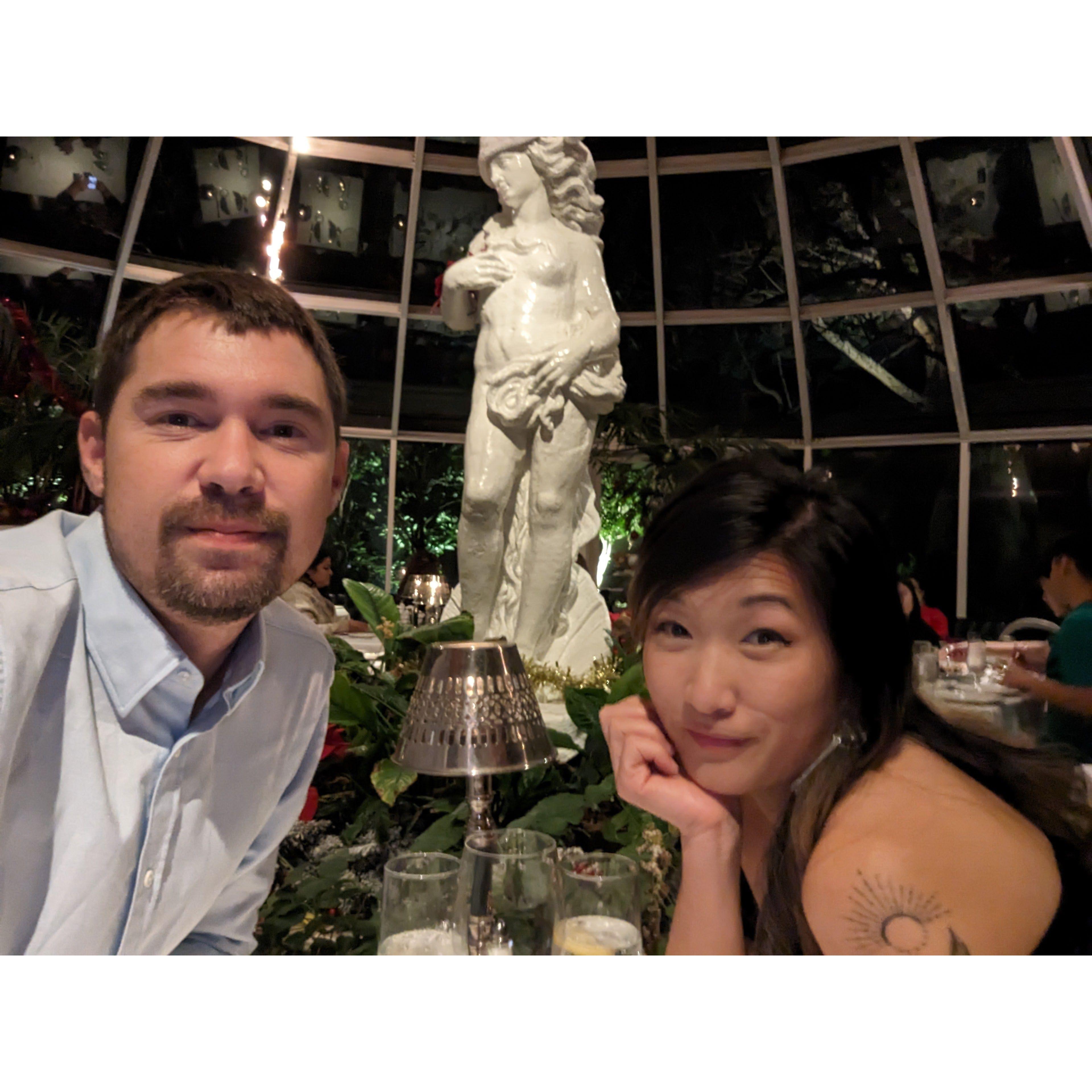 A trip to Monterey Bay at the Sardine Factory where we pretend to be grownups.