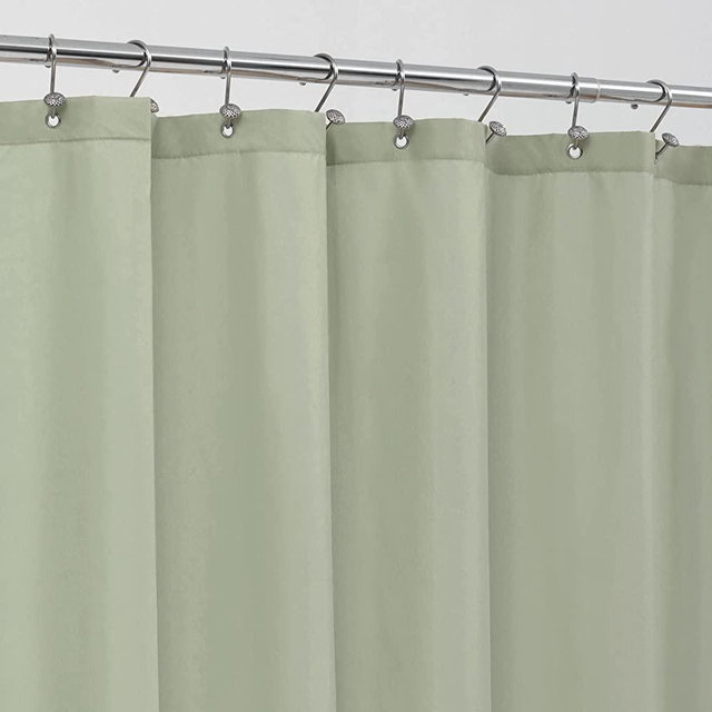 Sage Green Fabric Shower Curtain Liner Waterproof - Soft & Light-Weight Cloth Shower Liner with 3 Magnets, Hotel Quality & Machine Washable - Standard Size 72x72, Desert Sage