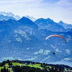 Paragliding in the Swiss Alps
