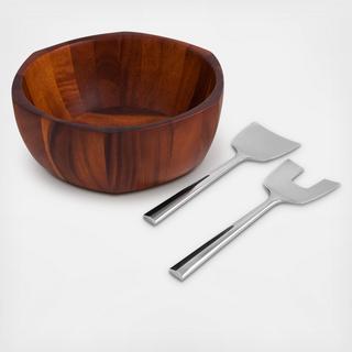 Rivet Salad Bowl with Servers