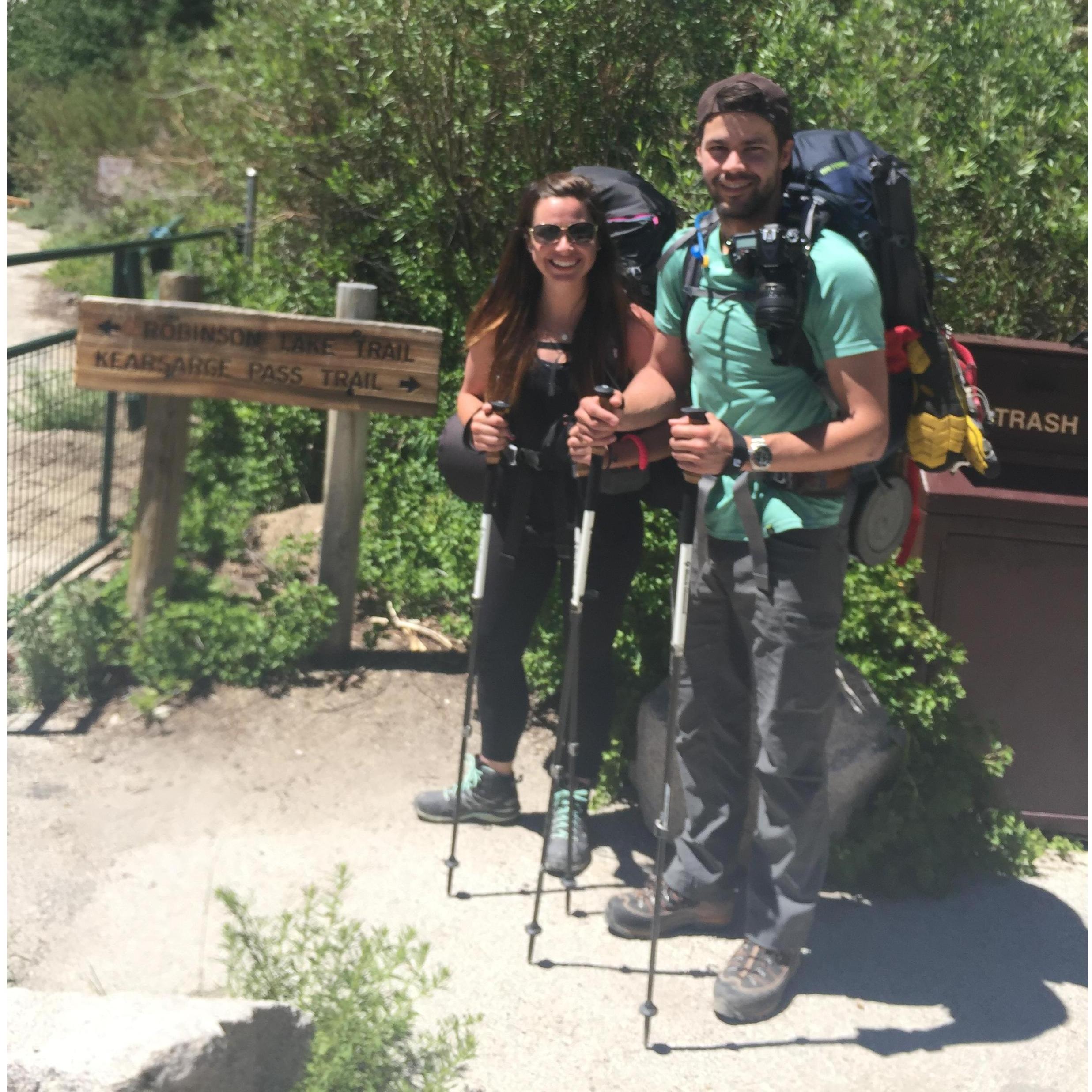 Lauren's first (and only) backpacking trip into the Sierra's with Cam.