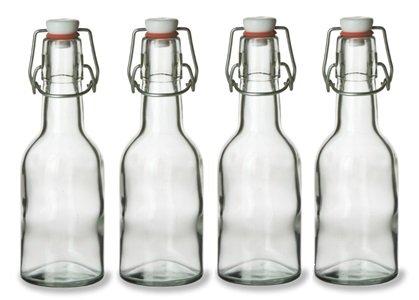 Nakpunar 4 pcs Swing Top Glass Bottles, 8.5 Ounce - Set of 4