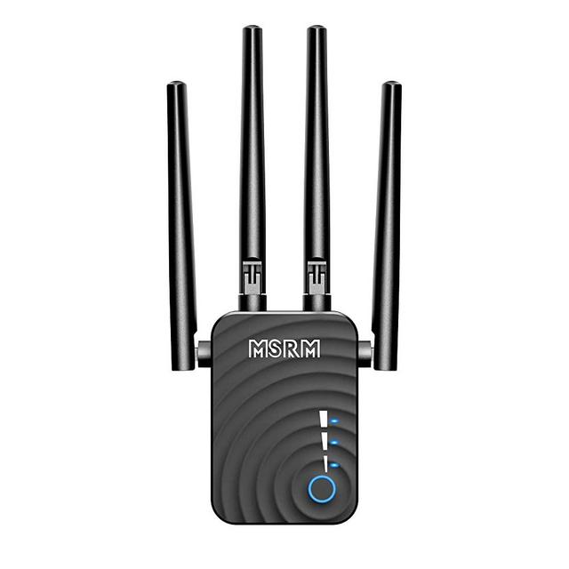 WiFi Range Extender, 1200Mbps Wireless Signal Repeater Booster Dual Band 2.4G and 5G Expander, 4 Antennas 360° Full Coverage, Extend WiFi Signal to Smart Home & Alexa Devices