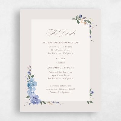 Light Greige, Blue Wedding Enclosure - Reagan