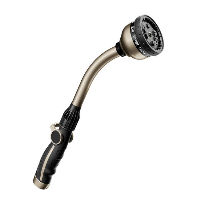 RESTMO Watering Wand Heavy Duty, Metal Garden Hose Wand with 10 Spray Patterns, 15-Inch Long Hose Nozzle Sprayer with Thumb Flow Control, Ideal to Water Hanging Baskets and Shrubs