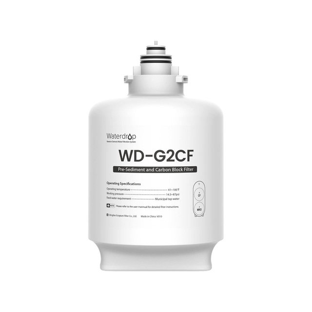 Waterdrop WD-G2CF Filter, Replacement for WD-G2-W, WD-G2-B, WD-G2P600-W Reverse Osmosis System,12-Month Lifetime