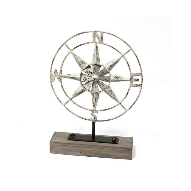 Stratton Home Decor Metal Compass Table Top