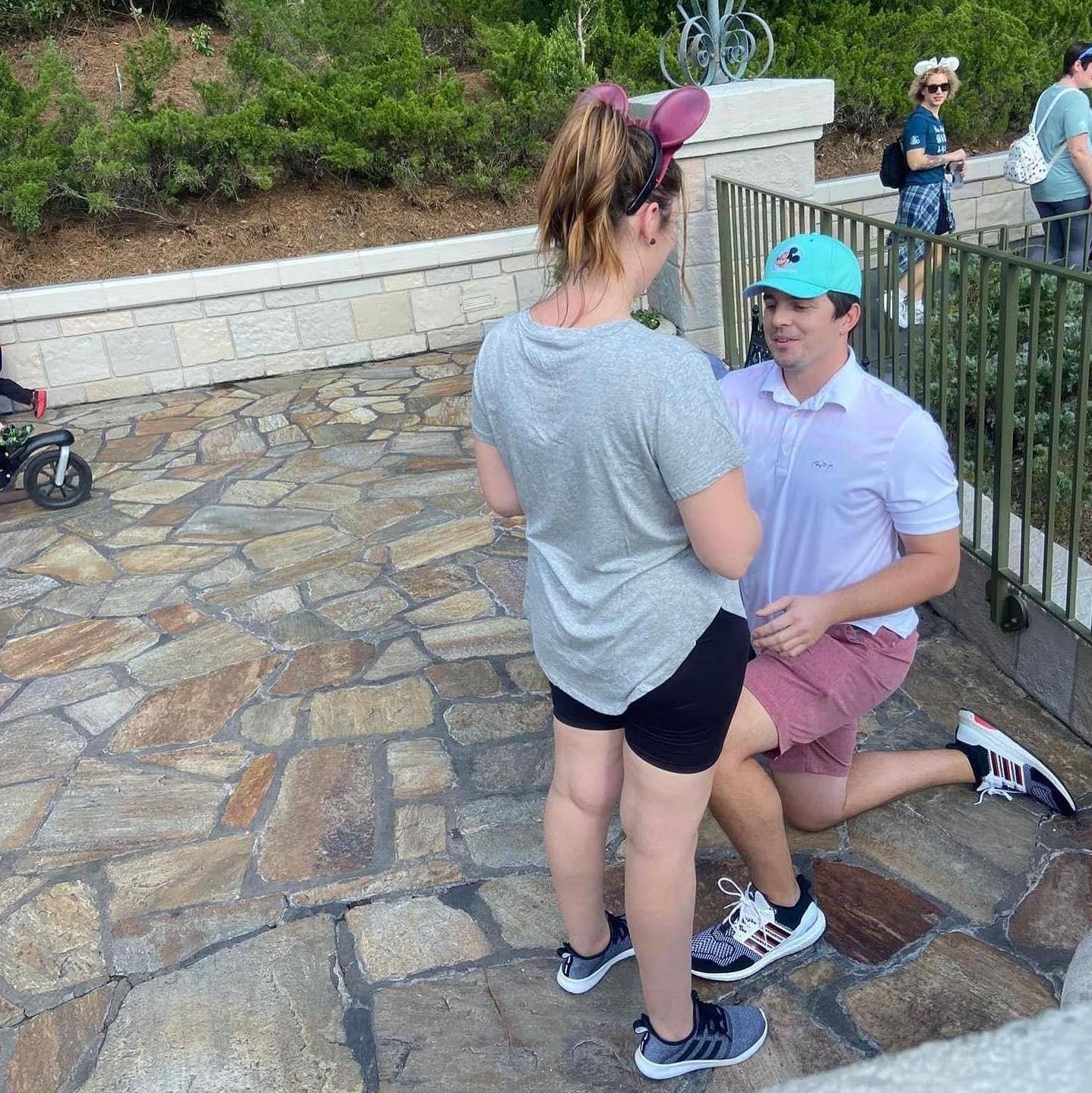 Evan asking if I would marry him in Disney World.