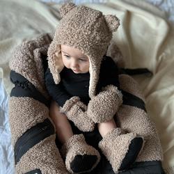 7AM Enfant Teddy Hat & Mittens Set