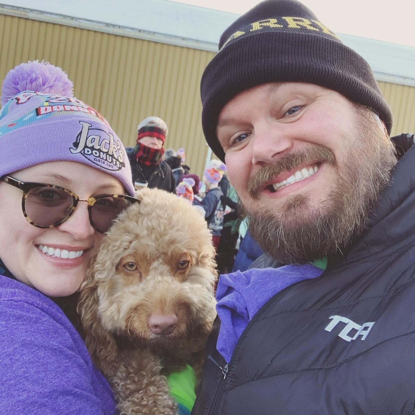 First Christmas season in Indy.  Just ran the Donut Run 5K (with Duncan)!