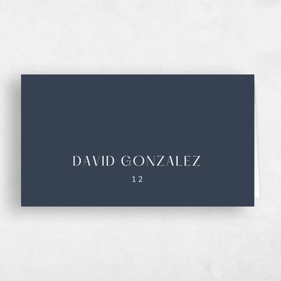 Blue Typography Wedding Place Card - Cerrito