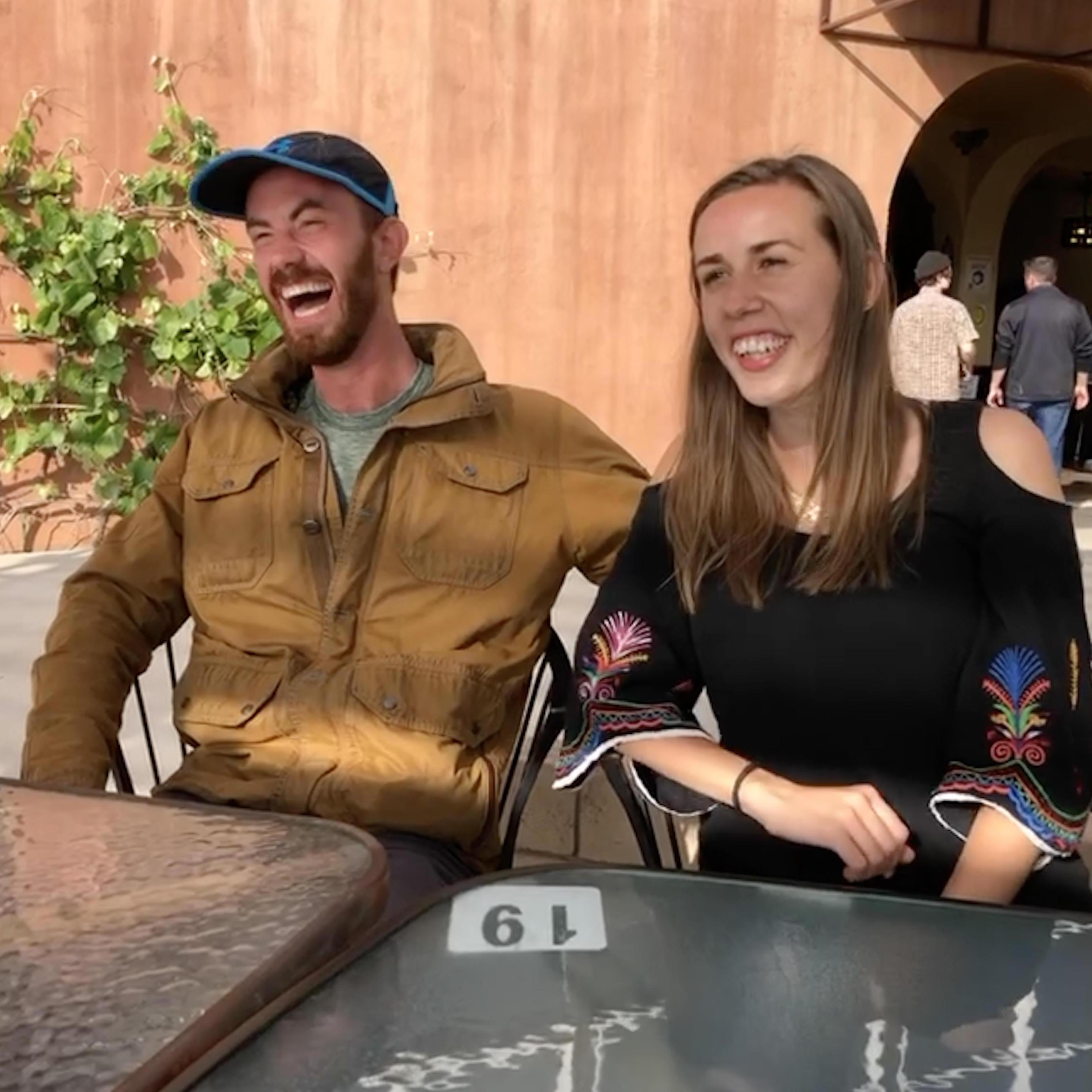 Celebrating our engagement with friends at Cordiano Winery, where the reception following our wedding ceremony will take place.