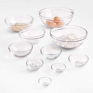 Glass Mixing Bowls, Set of 10