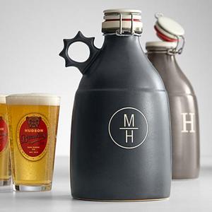 Portland Growler- Black with 2 initials "SK"