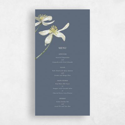 Slate, Blue Wedding Menu - Marlette