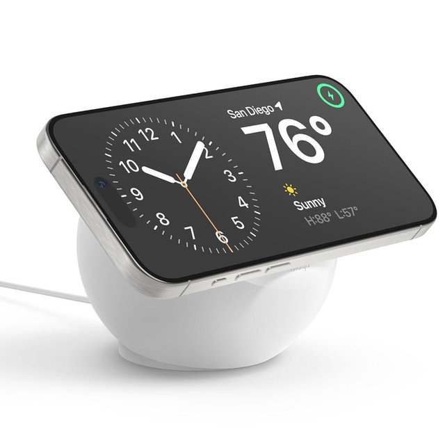 elago MS2 Charging Stand Compatible with MagSafe Charger - Premium Silicone, Compatible with iPhone 16/15/14/13/12 Series, Designed for MagSafe Stand [White] [Charging Cable Not Included]